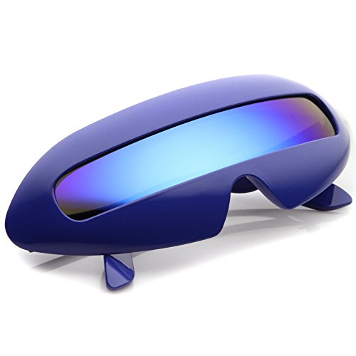 zeroUV Futuristic Costume Single Shield Colored Mirror Lens Novelty Wrap Sunglasses 70mm4
