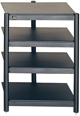 Lovan Affiniti HiFi Rack, 4-Tier Matte Black Frame w/Matte Black MDF Boards
