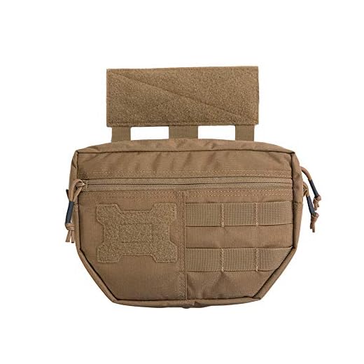 EXCELLENT ELITE SPANKER Tactical Drop Dump Pouch Molle Tool Pouch with Hook & Loop Carrying Kit Bag for Tactical Vest Chest Rig(Coyote Brown)