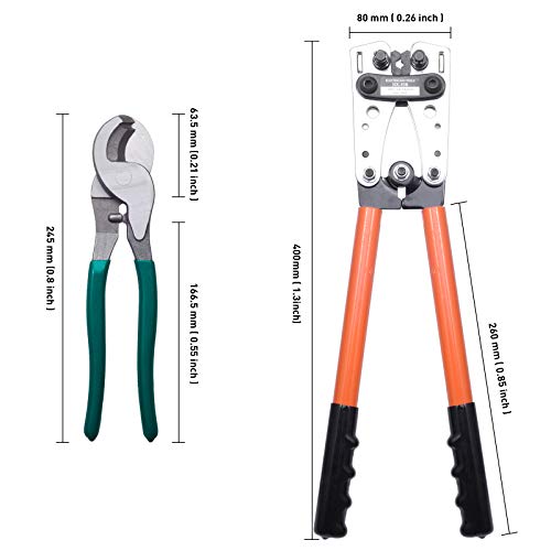 image for SETROVIC Battery Cable Wire Lug Crimping Tool, Wire Lug Crimper Tool w