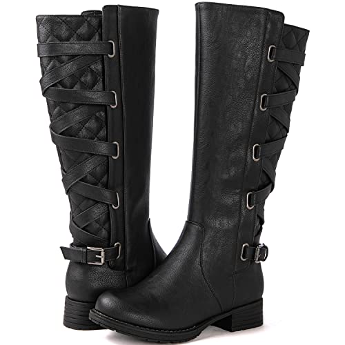 GLOBALWIN Women's Black Boots For Women Knee High Fashion Boots For Fall Winter Size 8.5M - image 1
