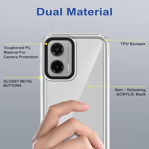 Image of Zapcase Back Case Cover for Moto G35 5G | Compatible for Moto G35 5G Back Cover | Case Cover with Camera Protection | (TPU + PC | Transparent)