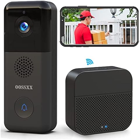 {Smart Video Doorbell} Rechargeable Battery Powered Doorbell Camera with Indoor Chime, Wireless 2K HD Smart Home Security Video Doorbell Kit, IP65 Waterproof Wi-Fi Outdoor Ring Cover