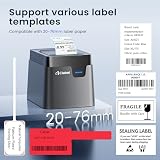 CLABEL Drukarka etykiet Bluetooth, samoprzylepna, termiczna 321D, urządzenie do etykietowania, druk etykiet, z rolką, 60 x 40 mm, etykiety, wtyczka UE