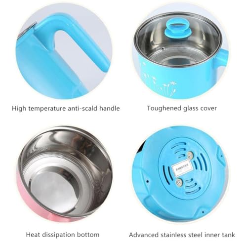 Image of Electric Mini Cooking Pot with Glass Lid & Handle, Multi-Purpose Portable Electric Kettle for Boiling Noodles Soup Milk Tea Eggs, Compact Travel Hot Pot for Home Hostel Office Use (1pcs)