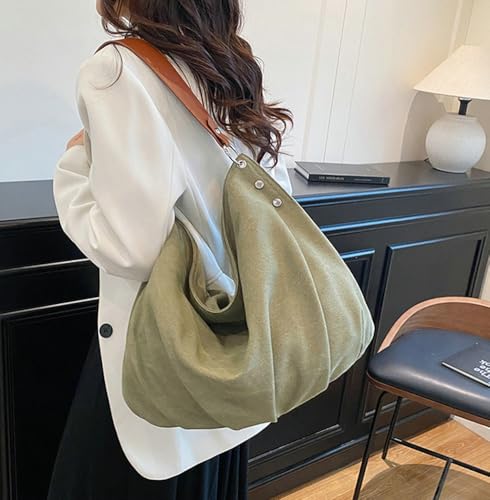 Bolso Hobo Grande de Lona para Mujer Estilo Tote miniatura 4