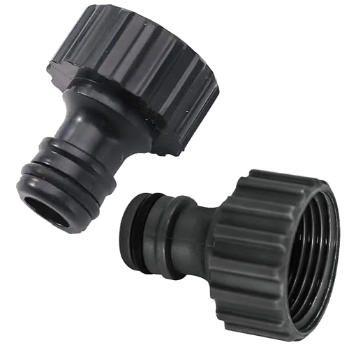 2 Stücke 3/4 Zoll Schlauchverbinder Gewindehahn Adapter Outdoor Schlauchhahn Adapter, Hochwasserhahn Hahn Verbindungshahn Anschluss für hohen Wasserfluss, Bewässerungssystem,Wasserhahnadapter