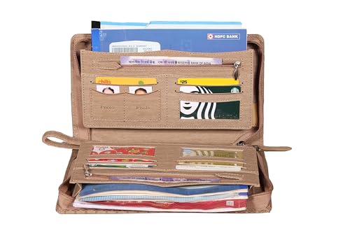 Image of Sukeshcraft Multiple Cheque Book Holder | Original PU Holds Upto 8 Cheque Books, CypresBaige