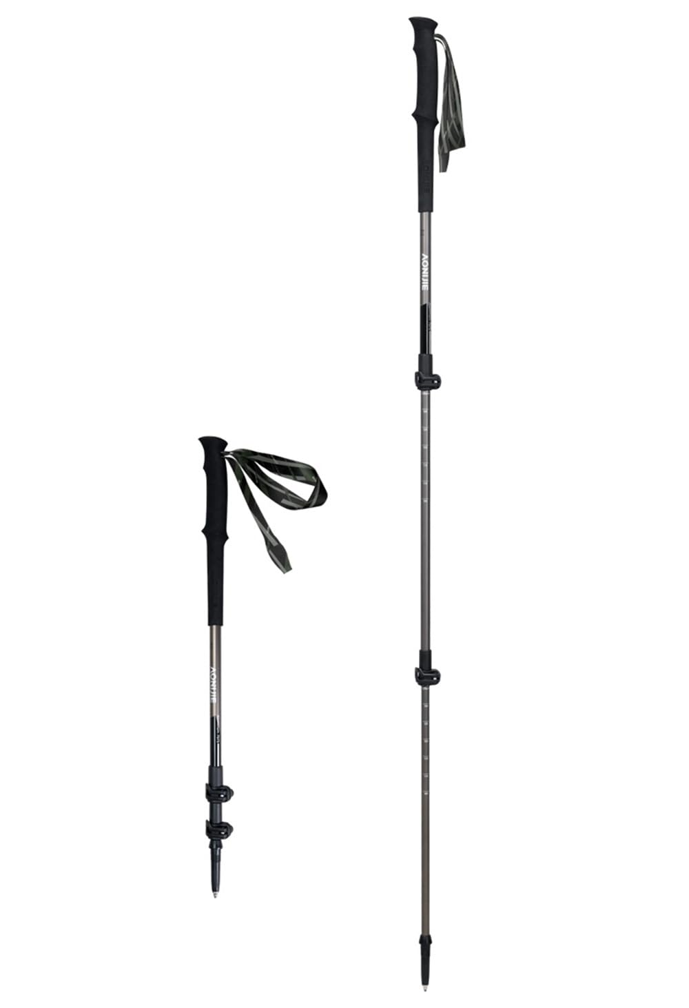 AONIJIE Kijki trekkingowe, składane, aluminiowe kijki do wędrówek, regulowane 105-135 cm, ultralekkie, do biegania