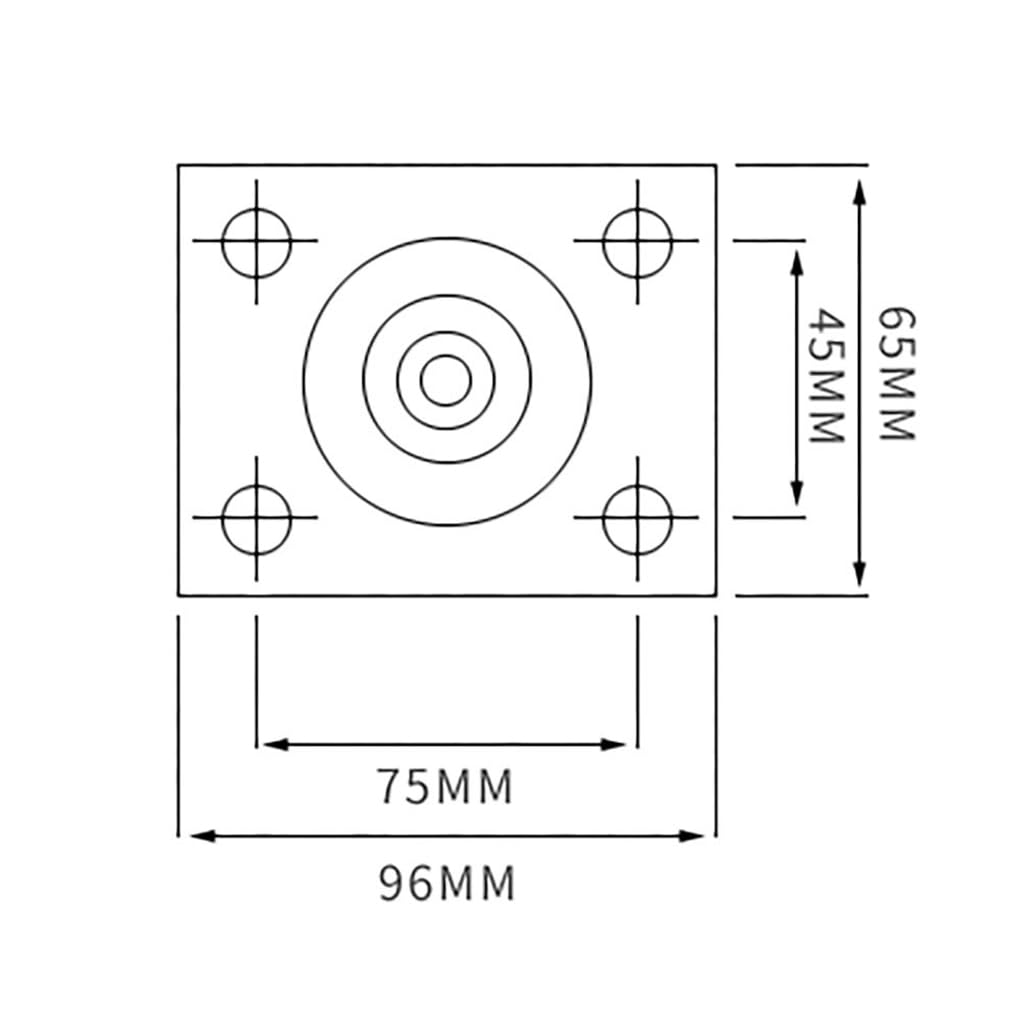 Zestaw 4 kółek obrotowych o dużej wytrzymałości z blokadą i hamulcem z gwintem M12 | 3 w 75 mm / 4 w 100 mm koła z PU Stopka podpierająca meble do krzesła stołowego Pojemność 480 kg(3in)