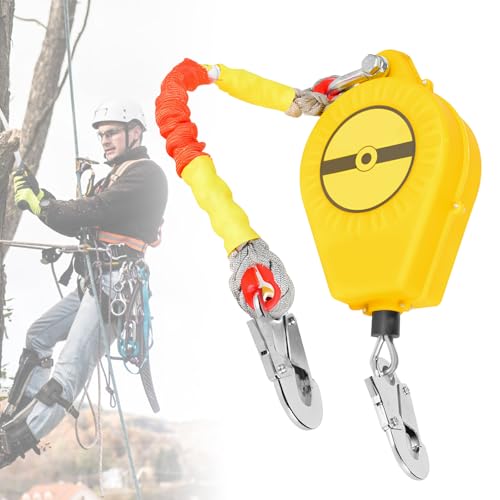 Dispositivo de protección contra caídas de altura 3-15 m, protección contra caídas retráctil, protección contra caídas de techo con función de bloqueo automático, dispositivo de seguridad retráctil