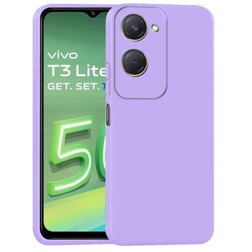 Image of Back Cover for Vivo T3 Lite 5G | Full Camera Protection | Premium Liquid Silicon Case | Flexible Bumper Case for Vivo T3 Lite 5G / Y18 4G / Y18e 4G /Y28s 5G /Y28e 5G /Y03 4G /Z9 Lite 5G (Purple)