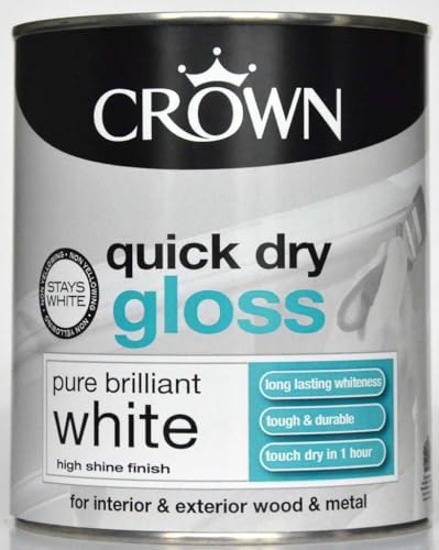Crown Quick Dry Gloss Pure Brilliant White 750ml Wood & Metal, Internal & External
