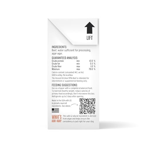 Image of The Honest Kitchen Human Grade Meal Booster: 99% Beef Dog Food Topper, 5.5 oz (Pack of 12)