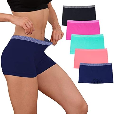 DEEP TOUCH Womens Seamless Underwear Boyshort Panties Boxer Briefs No Show Panty for Ladies Comfortable Cover