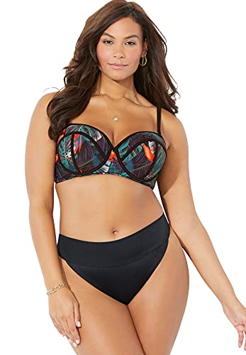 Swimsuits For All Madame Underwire Bikini Set with Cheeky Brief - Camo, Black