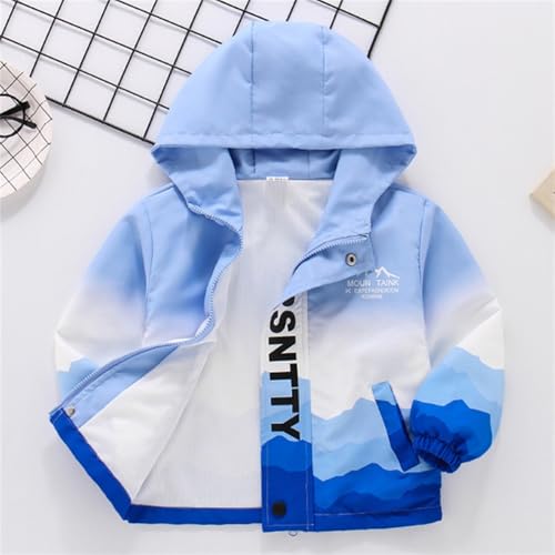 Boys Girls Waterproof Jacket Casual Lightweight Fashion Hoodie Kids Zip Up Long Sleeve Snap Fastener Coat Hooded4