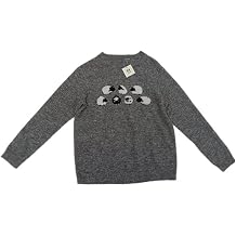 HiMONE Womens Fair Isle Vintage Crewneck Sweater Fall Winter Seniors Trendy Knit Pullover Tops Gray