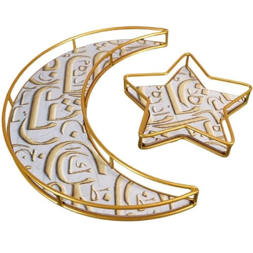 Plateau Ramadan lune étoile le cadeau de table parfait pour l'Aïd Mubarak