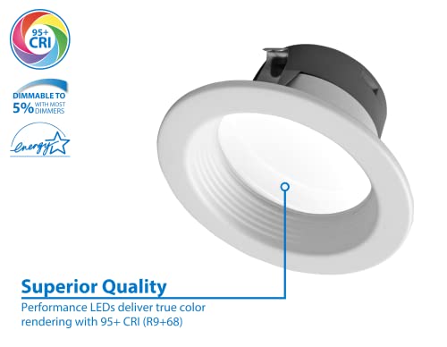 Image of DLR4(v6) 4-inch White Selectable Recessed LED Downlight with Baffle (12 Pack)