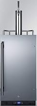 Summit Appliance SBC15WK Built-in 15" Wide Commercially Listed Wine Kegerator with Auto Defrost, Digital Thermostat, Stainless Steel Door, Pro Style Handle, Front Lock, Sealed Back and Black Cabinet