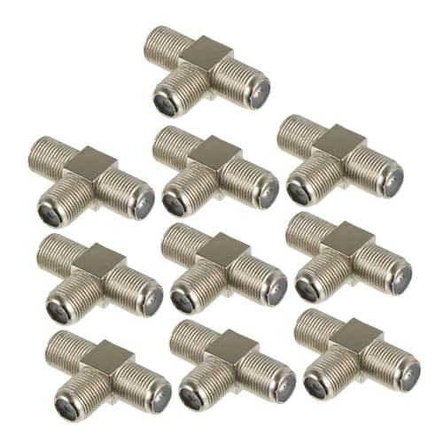 POPETPOP 10 pezzi Splitter Coassiale Femmina Vie Adattatore Tv Satellite Antenna Divisore Segnale Protezione Connessione Facile e Resistente Corrosione