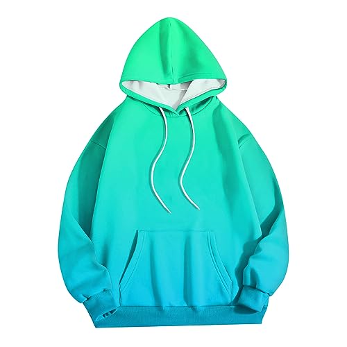 Ymosrh Men's Hoodies, Long Sleeve Gradient Color Casual Novelty Hooded Sweatshirt with Kangaroo Pocket, S-3XL