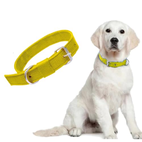 Image of Dog Neck Belt Collar, Comfortable, Adjustable Size for 14-23 Kg Pet (Yellow, Medium)