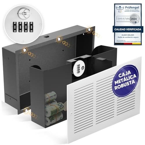Elder Welder® Caja Fuerte Camufladas con Rejilla de Ventilación | Cerradura de Combinación Oculta | Caja Fuerte de Pared Empotrable | Cafa Fuerte Seguridad Camuflada | Compartimento Secreto