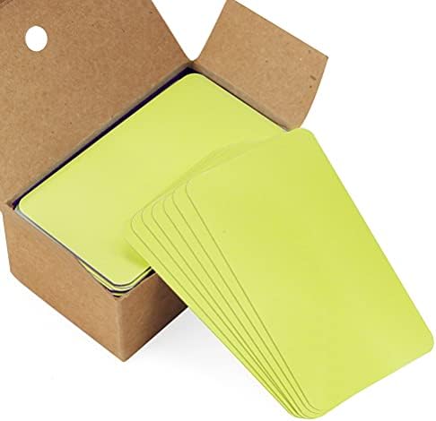 100 Pieces Blank Kraft Paper Cards, Yellow Blank Card DIY Gift Card for Study, Learning, Memory