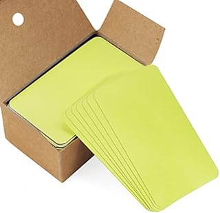100 Pieces Blank Kraft Paper Cards, Yellow Blank Card DIY Gift Card for Study, Learning, Memory