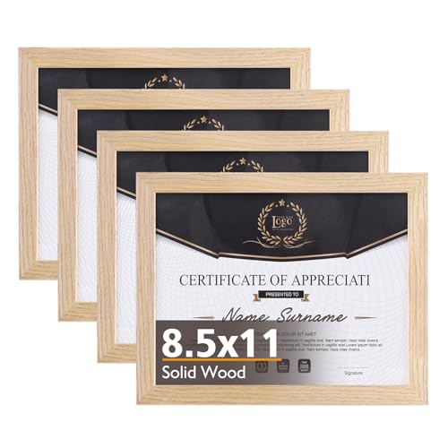 KINLINK Natural Wood 8.5x11 Frame Set of 4