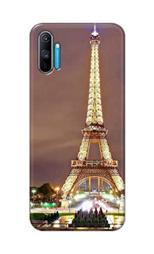 Image of PRINTFIDAA Lovers Famous Place Eiffel Tower in Paris Printed Designer Hard Case for Realme C3 Back Cover -(e) RPM1009