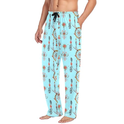 Antler-shaped Dreamcatcher Men's Pajama Pants Lightweight Sleepwear Bottom Lounge Pants4