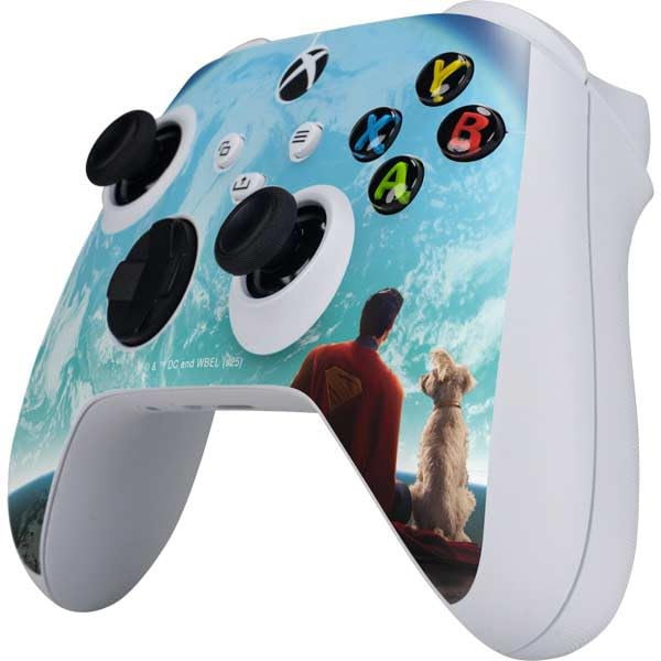 Skinit Decal Gaming Skin Compatible with Xbox Series S Controller - Officially Licensed Superman 2025 Superman & Krypto Watch The Earth Design