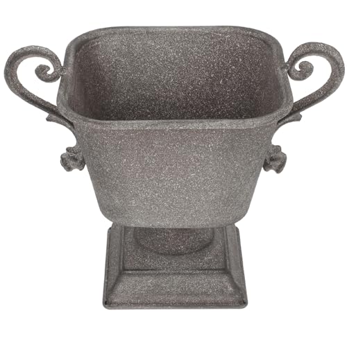 Pot de fleurs vintage en fer rétro et vase décoratif gris Lurrose