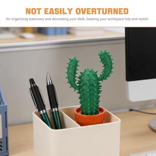 Bolígrafos con forma de cactus y suculenta en maceta para escritorio 7