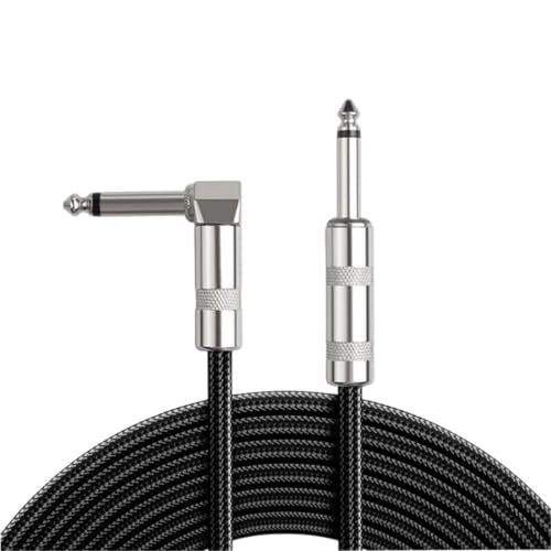Cable de audio para guitarra de 6,35 mm compatible con amplificador y bajo eléctrico