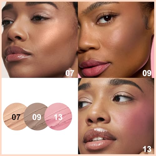 FOCALLURE 3PCS Cream Contour Stick - Highlighter Bronzer Blush Set for Face Sculpting, Non-Greasy Longwear Makeup, Easy to Blend with Natural Matte Finish,SET 3 - Thumbnail 4