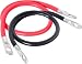TOPDC 4 Gauge 15-Inch Battery Inverter Cables All Copper Conductor Wire with 3/8" Ring Terminals (4 AWG x 15 Inches)