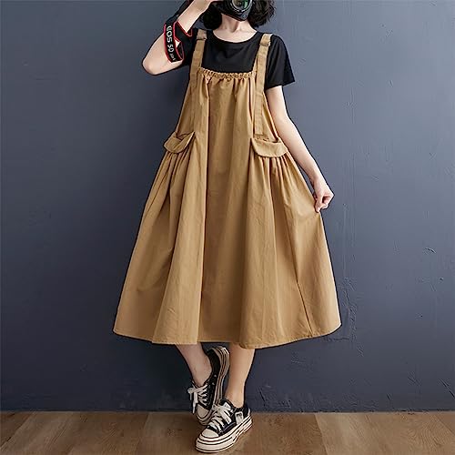 Namolit Vestido casual retrô feminino de comprimento médio, comprimento médio da panturrilha, de alg