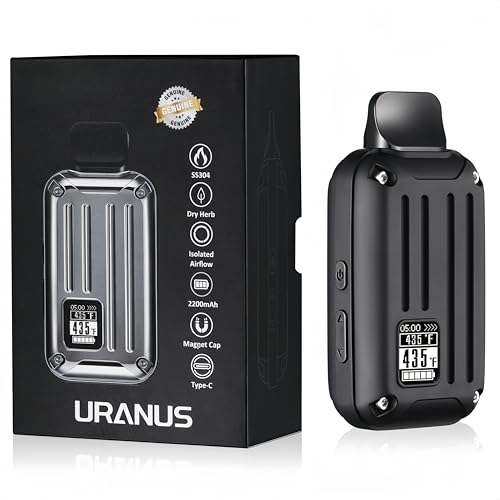 KinZon Vaporizador Uranus, pantalla OLED grande, 100% convección, control de temperatura y tiempo de calentamiento (Negro)