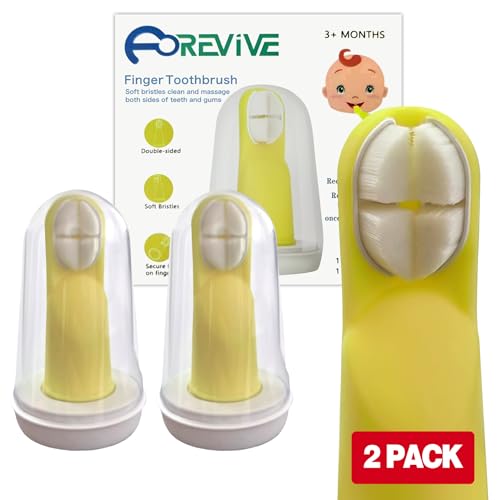Image of FOREVIVE Finger Toothbrush for Toddlers 1-3,Finger Toddler Toothbrush Age 2-4,Newborns Silicone Toothbrushes,Soft Infant Oral Cleaner with Travel Storage Case, 2 Pcs