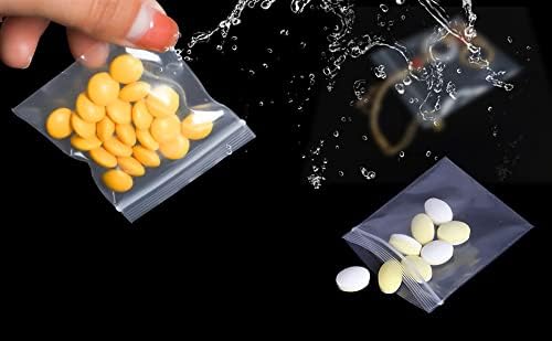 Mini Plastic Bags,400pcs 4*6cm Transparent Seal Bags,Jinyonbag Small Zipper Bags for Jewelry Supplies, Beads, Screws, Vitamin Heavy Duty Thicken 160μm