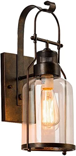 Lampe murale moderne en fer forgé étanche E27 pour éclairage de jardin et terrasse