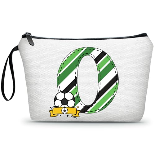 ARIOSEY Soccer Gifts Makeup Bag for Girls Women, Travel Cosmetic Pouch-O