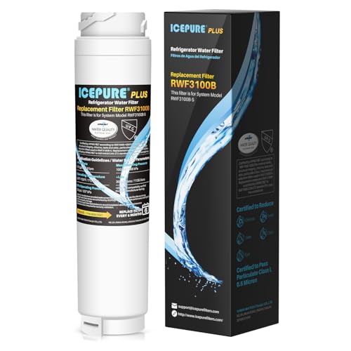 Image of ICEPURE PLUS 644845 NSF /ANSI 53 Certified Replacement for Bosch Ultra Clarity 9000194412 11034152 BORPLFTR10 REPLFLTR10 B26FT70SNS B22CS80SNS Haier 0060820860 Refrigerator Water Filter, 1PACK