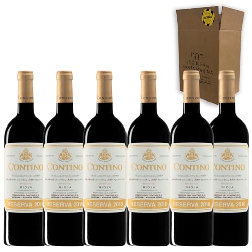 Contino Reserva - Ideal para Maridar con Carne y Comida Mediterránea - Pack 6 Botellas 75cl