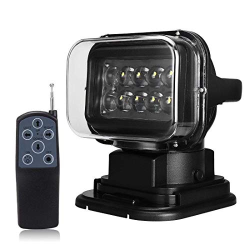 Remote Control Spotlight, 12v 360Âº Rotate Remote Control Led Search Lights Work Light, Magnetic Spotlight for Truck SUV UTV Boat Home Security Protection Emergency Lighting Farm Field Garden