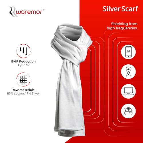 Image of EMF Scarf 5G RF Shielding Clothing - Silver Fabric